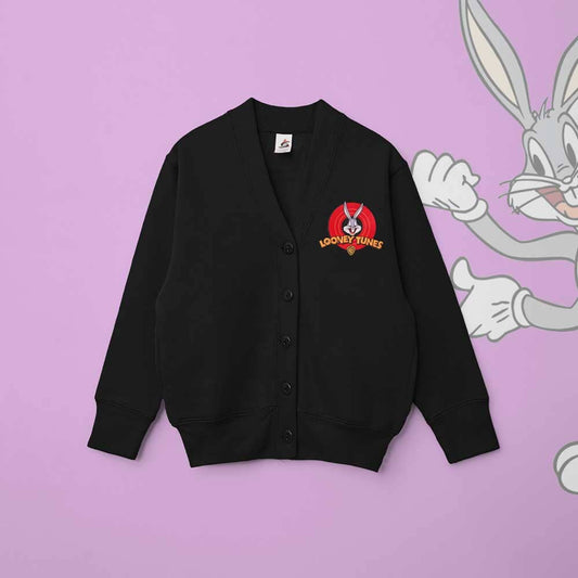 Smart Blanks Kid's Looney Tunes Printed Long Sleeve Fleece Cardigan Boy's Sweat Shirt Fiza 