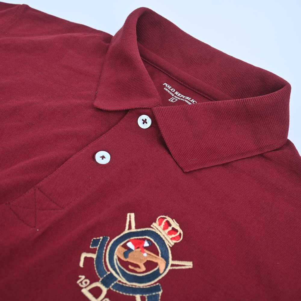 Polo Republica Men's Crest & 8 Embroidered Short Sleeve Polo Shirt Men's Polo Shirt Polo Republica 