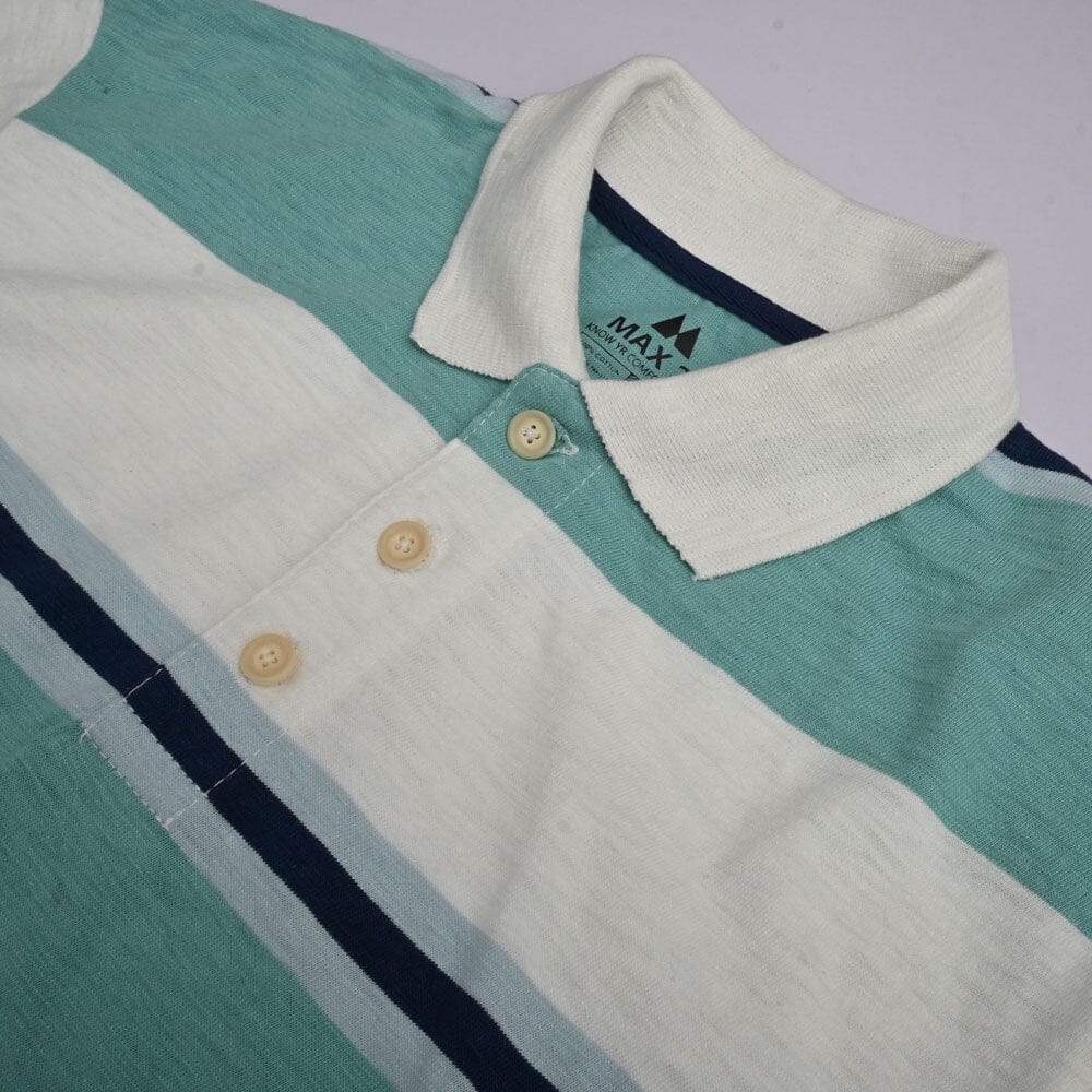 Max 21 Men's Contrast Striped Short Sleeve Polo Shirt Men's Polo Shirt SZK 