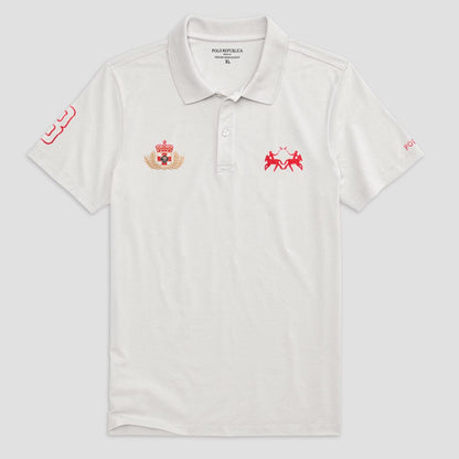 Polo Republica Men's Polo Crest & 8 Embroidered Short Sleeve Polo Shirt Men's Polo Shirt Polo Republica White S 