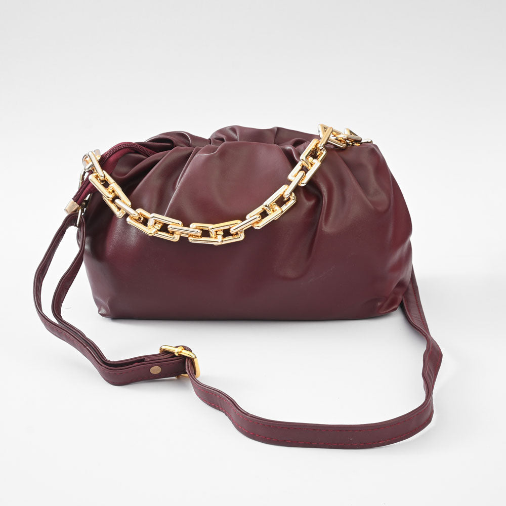 Women's Strasbourg Leather Classis Hand/Shoulder Bag bag SNAN Traders Plum 