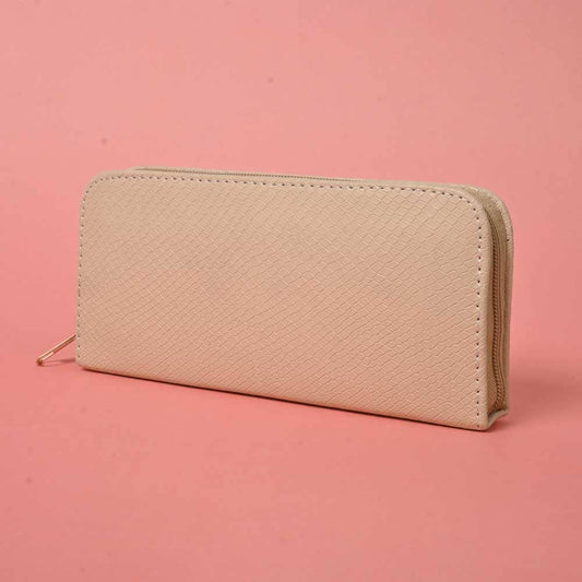 Women's Lupane Design Faux Leather Zip Closure Wallet/Purse Hand Bag NB Enterprises Cream 