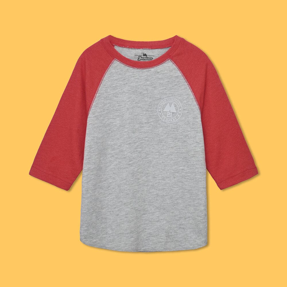 Max 21 Kid's Raglan Quarter Sleeve Tee Shirt Girl's Tee Shirt SZK Heather Grey & Coral Red 3-4 Years 
