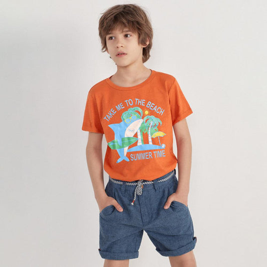 Poler Kid's Summer Time Printed Crew Neck Tee Shirt Boy's Tee Shirt IBT 