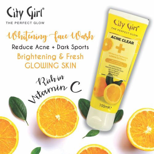 City Girl Perfect Glow Whitening Face Wash - 100 ml Health & Beauty AYC Lemon 