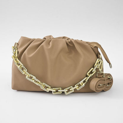 Women's Strasbourg PU Leather Classis Hand/Shoulder Bag bag SNAN Traders Light Brown 