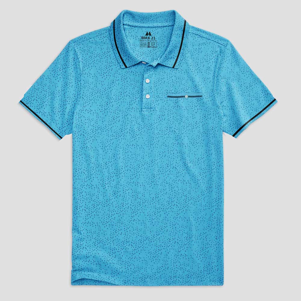 Max 21 Men's Vicenza Dots Design Short Sleeve Polo Shirt Men's Polo Shirt SZK Sky Blue S 