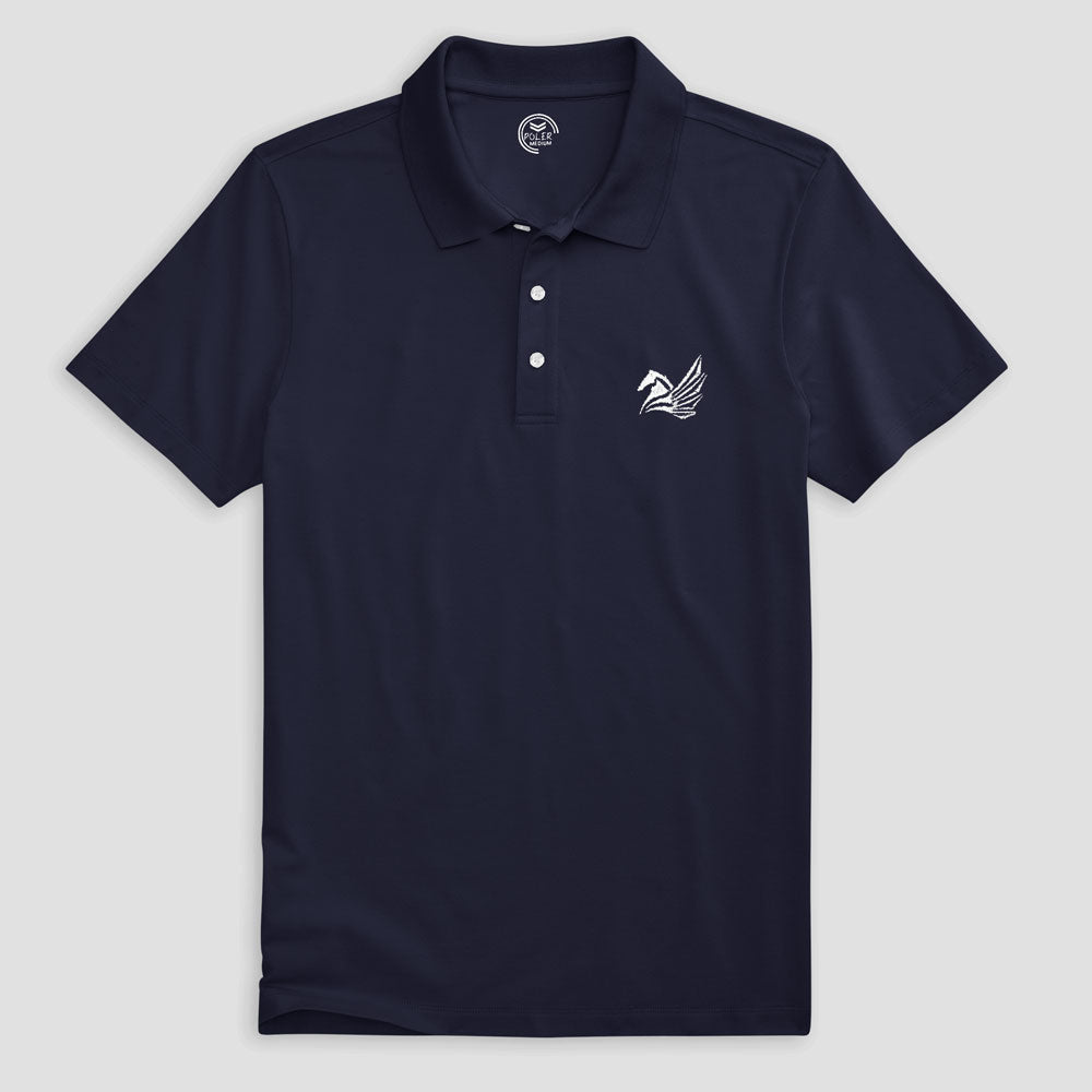 Poler Men's Solid Design Horse Embroidered Short Sleeve Polo Shirt Men's Polo Shirt IBT Navy S 