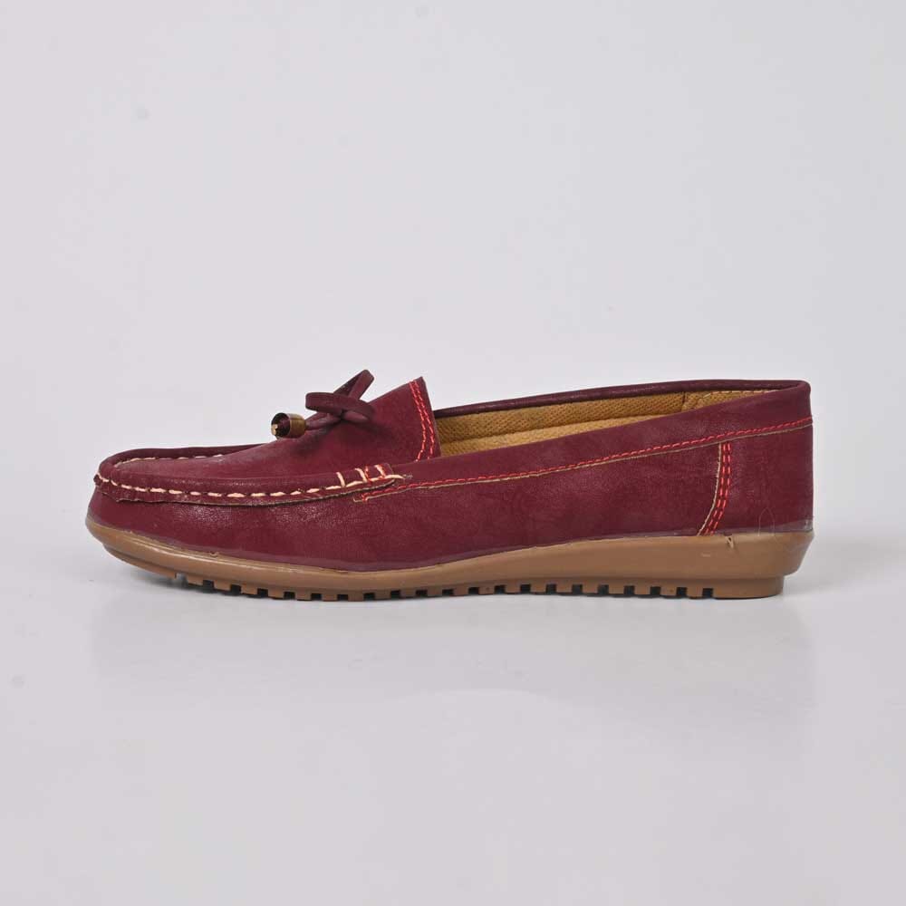 Women's Fancy Suede Atario Moccasin Shoes With Tassle Women's Shoes SNAN Traders Maroon EUR 35 