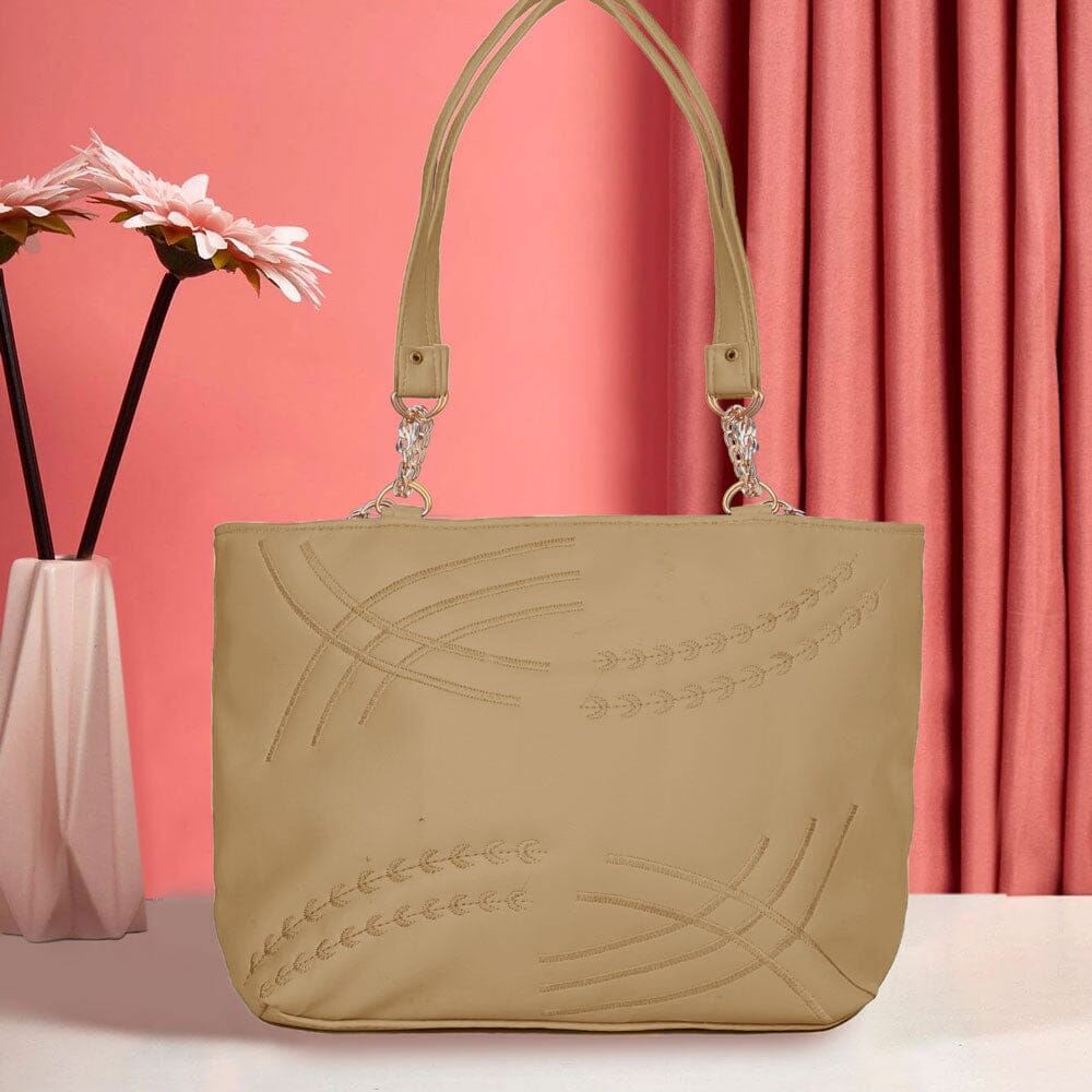 Women's Vatutine Embroidered Design Leather Shoulder/Hand Bag bag SNAN Traders Mustard 