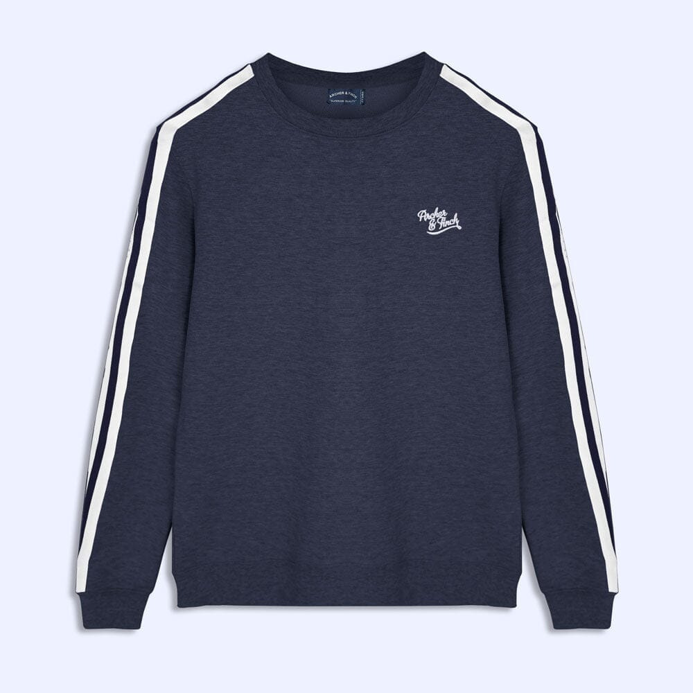 Premium Urban Boy's Logo Embroidered Fleece Sweat Shirt Boy's Sweat Shirt LFS Navy Marl 8-10 Years 
