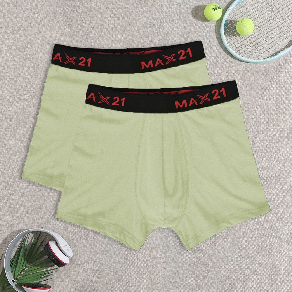 Max 21 Men's Stretch Jersey Boxer Shorts - Pack Of 2 Men's Underwear SZK Parrot L 