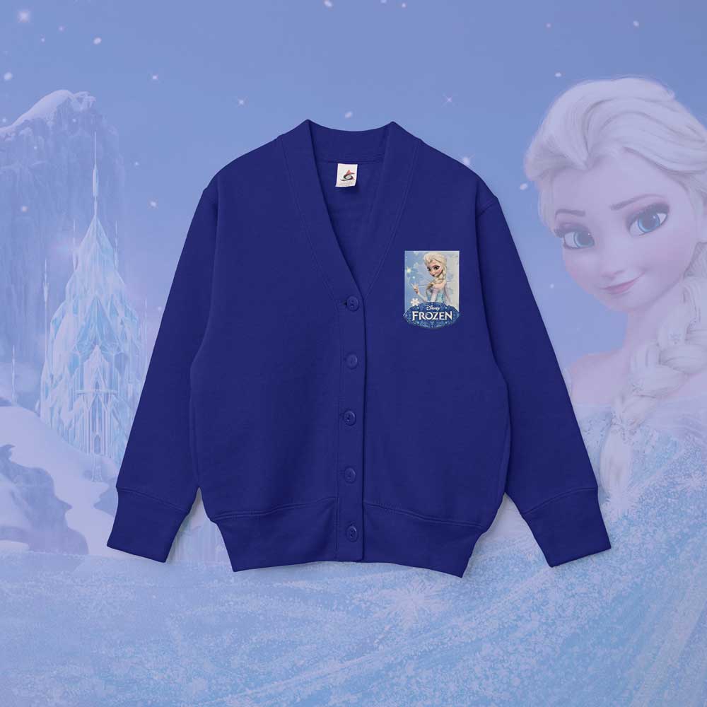 Smart Blanks Kid's Disnep Frozen Printed Long Sleeve Fleece Cardigan Boy's Sweat Shirt Fiza Royal XS(3-4 Years) 