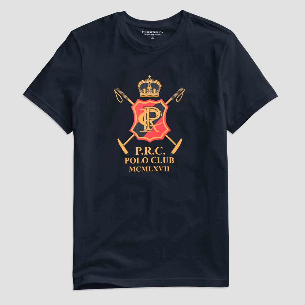Polo Republica Men's PRC Polo Club Printed Crew Neck Tee Shirt Men's Tee Shirt Polo Republica Navy S 