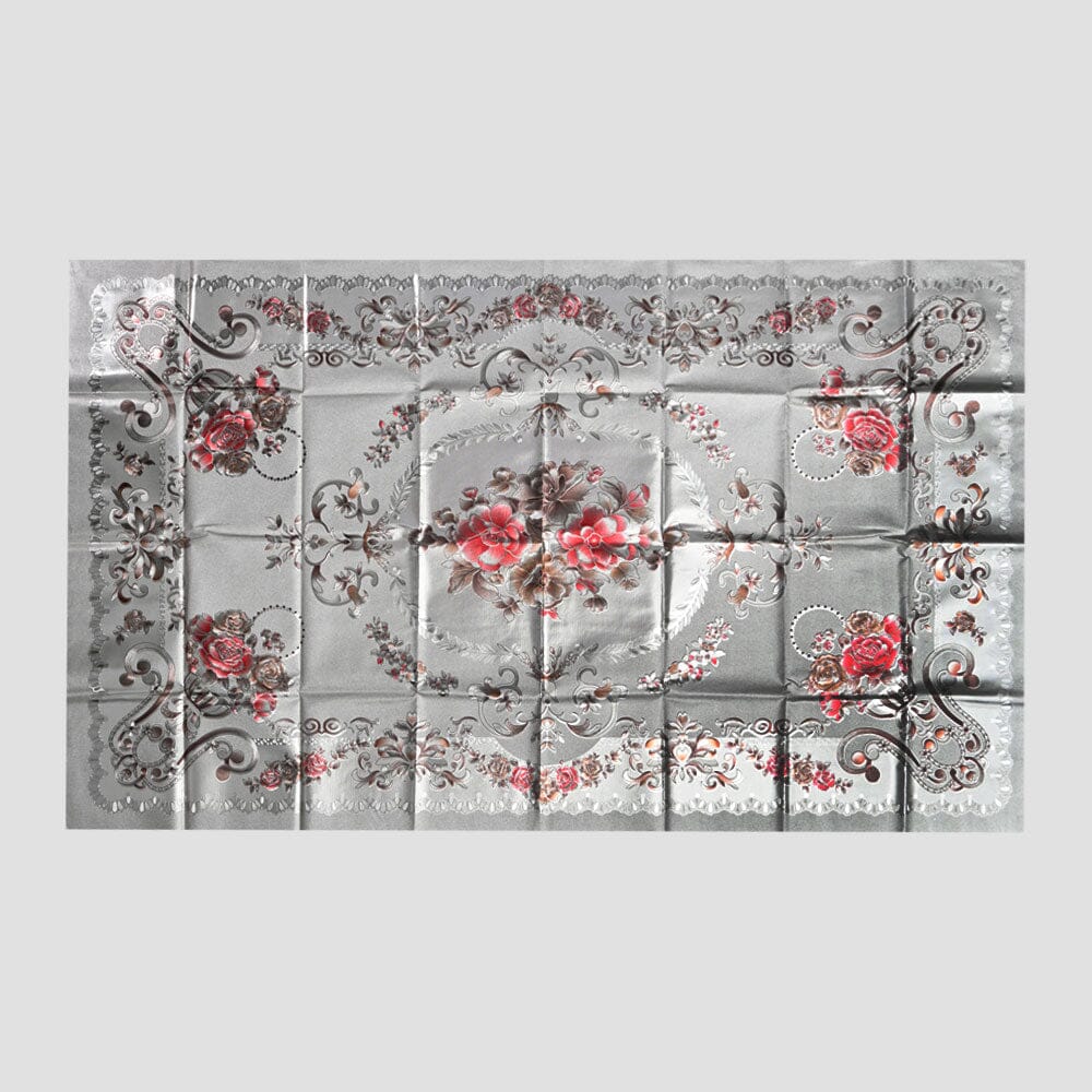 Fancy Plastic Dastarkhwan Table Sheet To Cover Your Dining Table Runner De Artistic Silver & Brown 