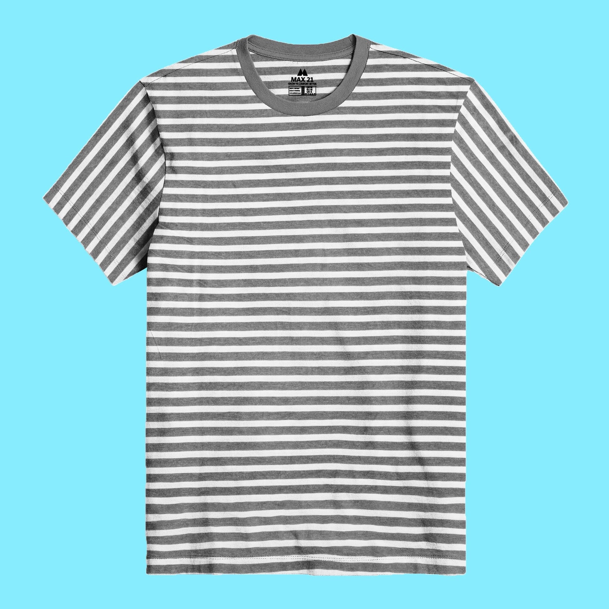 Max 21 Men's Stripes Style Short Sleeve Tee Shirt Men's Tee Shirt SZK 