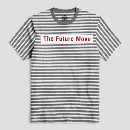 Max 21 Men's Future Move Printed Stripes Style Short Sleeve Tee Shirt Men's Tee Shirt SZK White & Charcoal S 