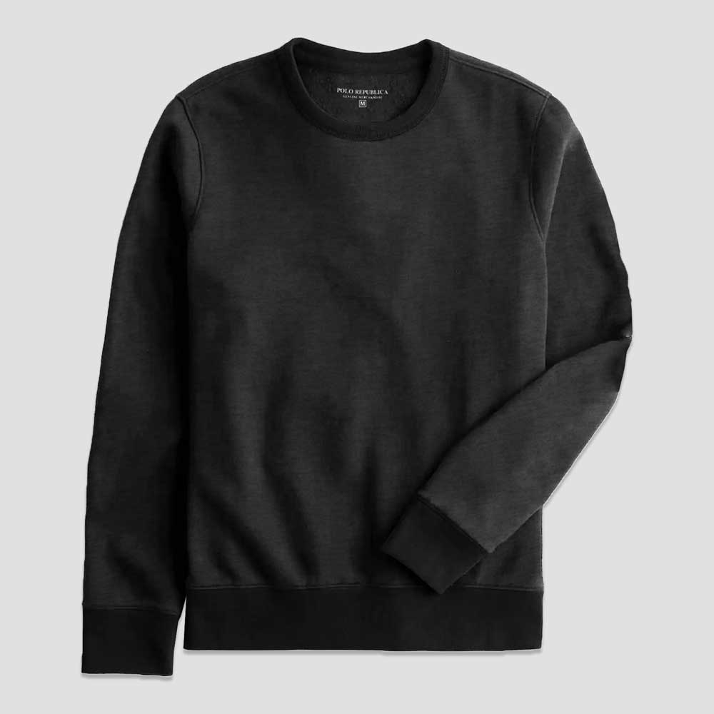 Polo Republica Men's Contrast Design Fleece Sweat Shirt Men's Sweat Shirt Polo Republica Charcoal & Black S 