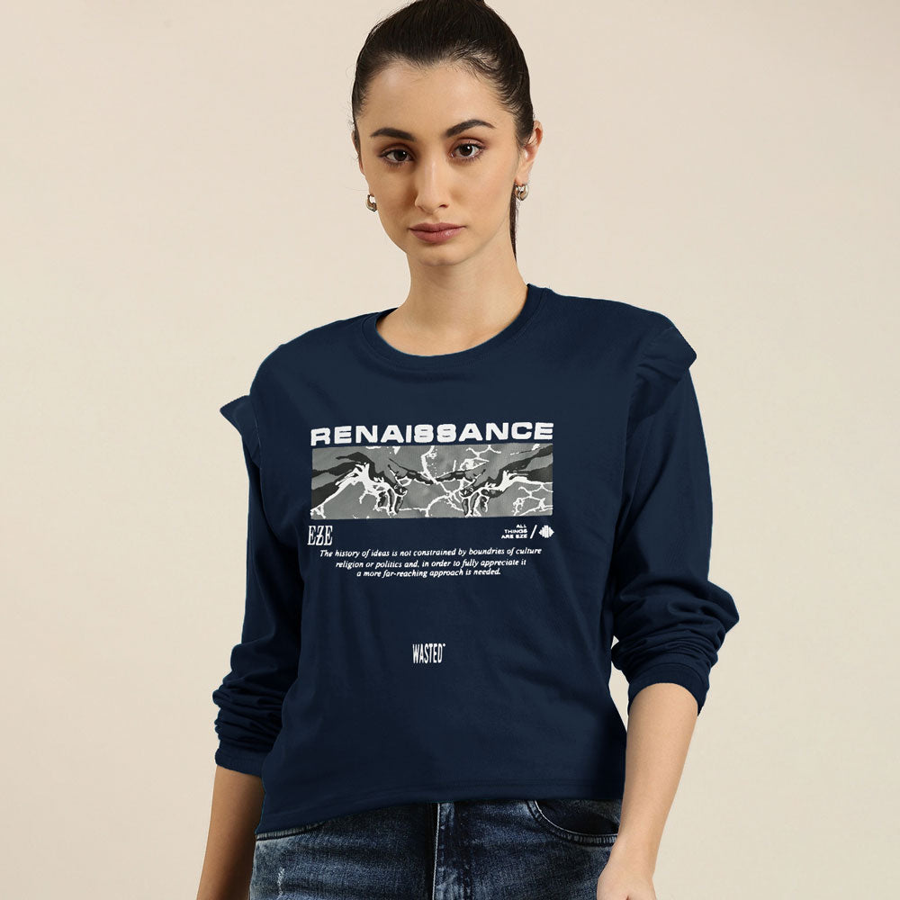 Polo Republica Women's Frill Renaissance Embroidered Fleece Sweatshirt Women's Sweat Shirt Polo Republica 