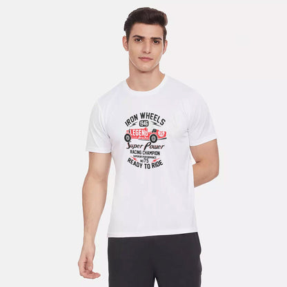 Polo Republica Men's Iron Wheels Printed Short Sleeve Tee Shirt