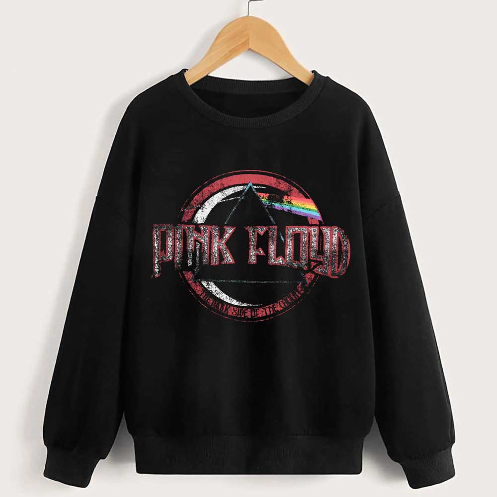 Kid's Pink Floyd Printed Long Sleeve Fleece Sweatshirt Boy's Sweat Shirt HAS Apparel Black 6 Months 