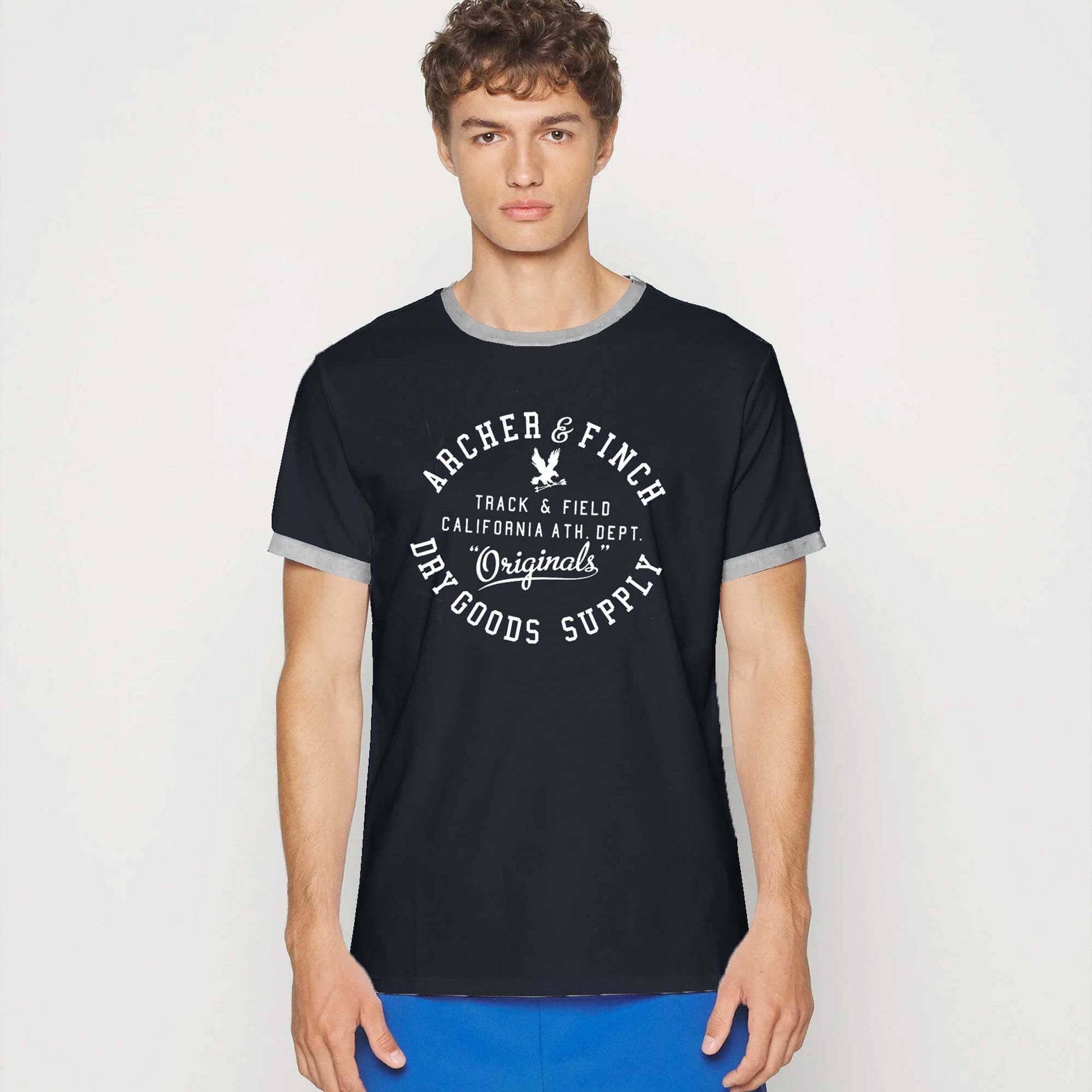 Archer & Finch Men's Track & Field California Printed Tee Shirt Men's Tee Shirt LFS Navy S 