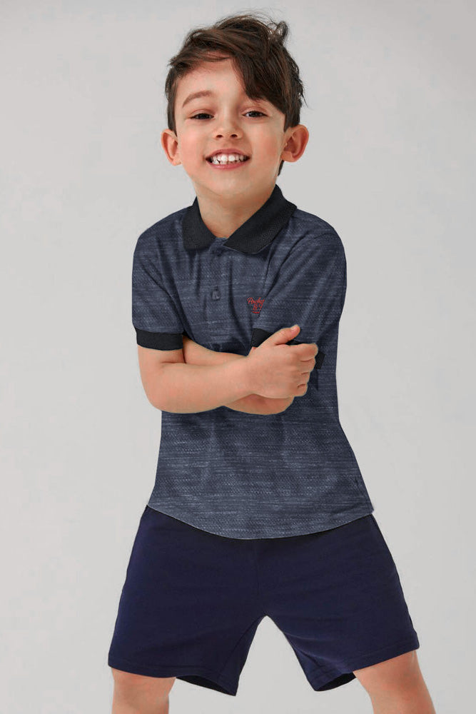 Archer & Finch Kid's Fashion Knitted Style Short Sleeve Polo Shirt Boy's Polo Shirt LFS 