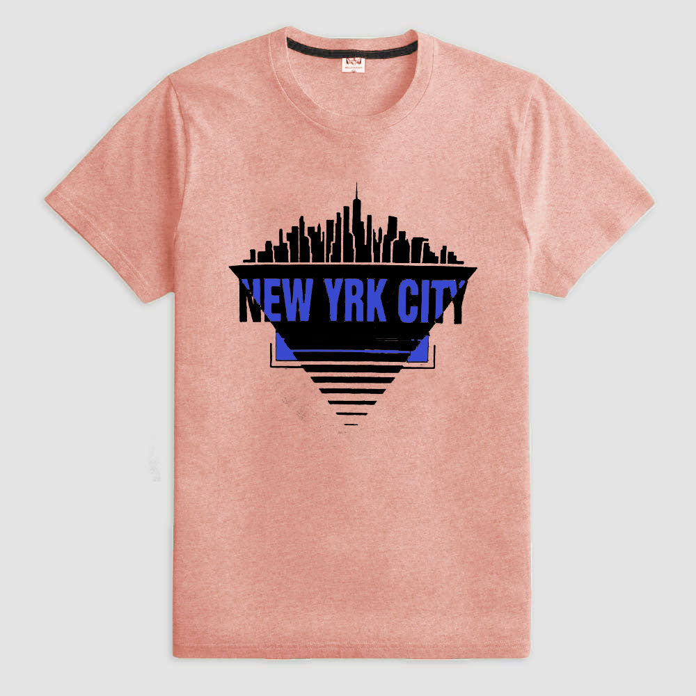 Richman Men's New York City Printed Short Sleeve Tee Shirt Men's Tee Shirt ASE Powder Pink S 
