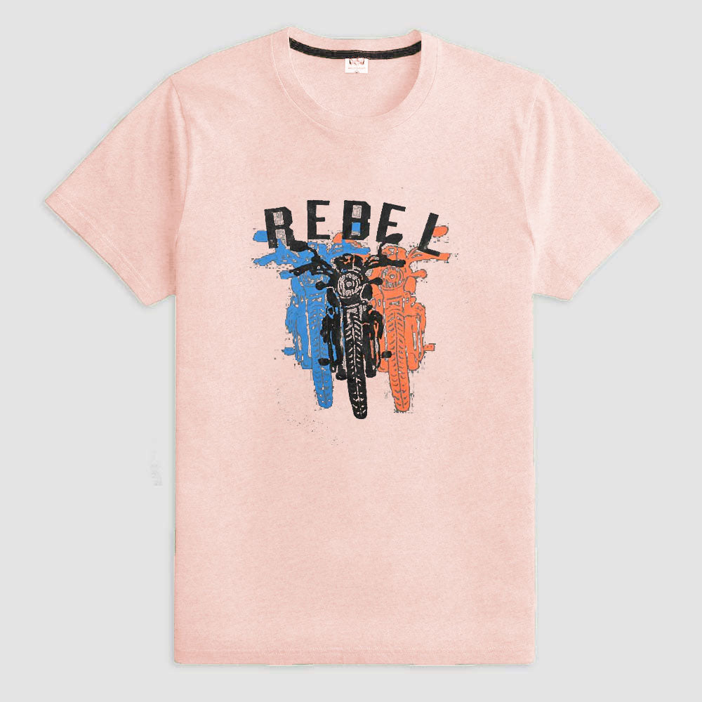 Richman Men's Rebel Printed Short Sleeve Tee Shirt Men's Tee Shirt ASE Light Pink S 