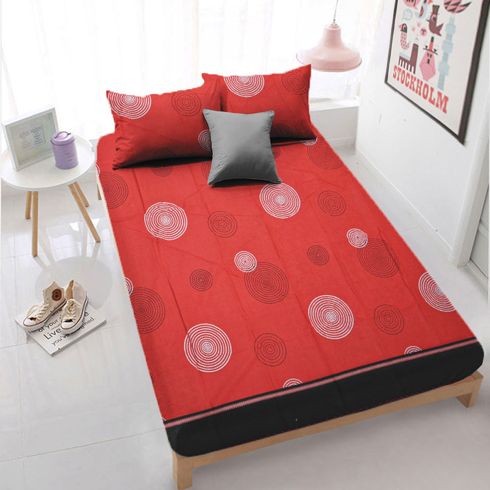 AMO Target Circles Printed Style Bed Sheet Set With Pillow Cover