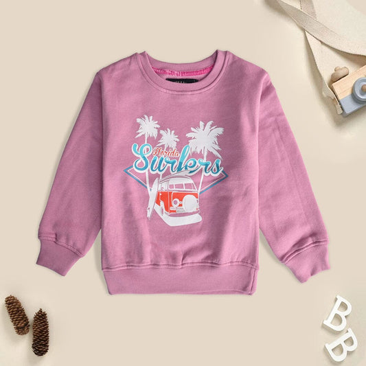 Archer & Finch Kid's Florida Surfers Printed Sweat Shirt Boy's Sweat Shirt LFS Pink 3-4 Years 