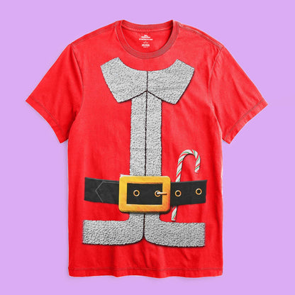 Holiday Men's Santa Costume Printed Short Sleeve Tee Shirt Men's Tee Shirt HAS Apparel 