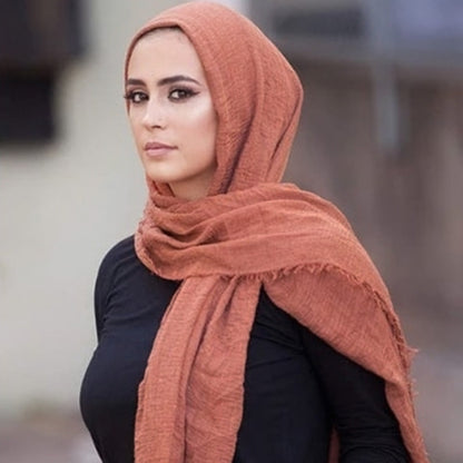 Women's High Quality Crimps Scarf Hijab Women's Shawl De Artistic 