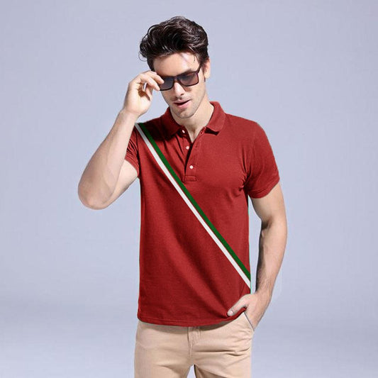 Poler Men's Contrast Colour Stripes Polo Shirt Men's Polo Shirt IBT 