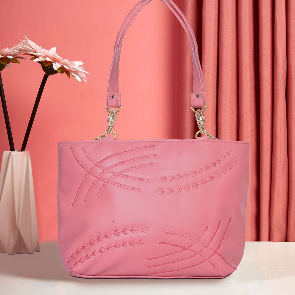 Women's Vatutine Embroidered Design Leather Shoulder/Hand Bag bag SNAN Traders Pink 