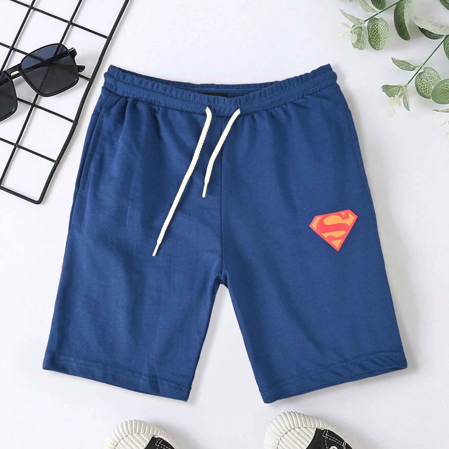 Max 21 Kid's Superman Logo Design Shorts Kid's Shorts SZK Blue 3-4 Years 