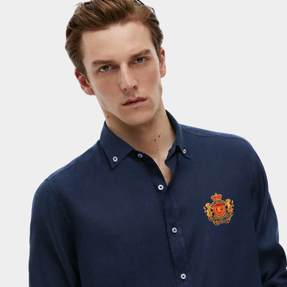Polo Republica Men's PRC Crown Embroidered Casual Shirt Men's Casual Shirt DE NOVO 