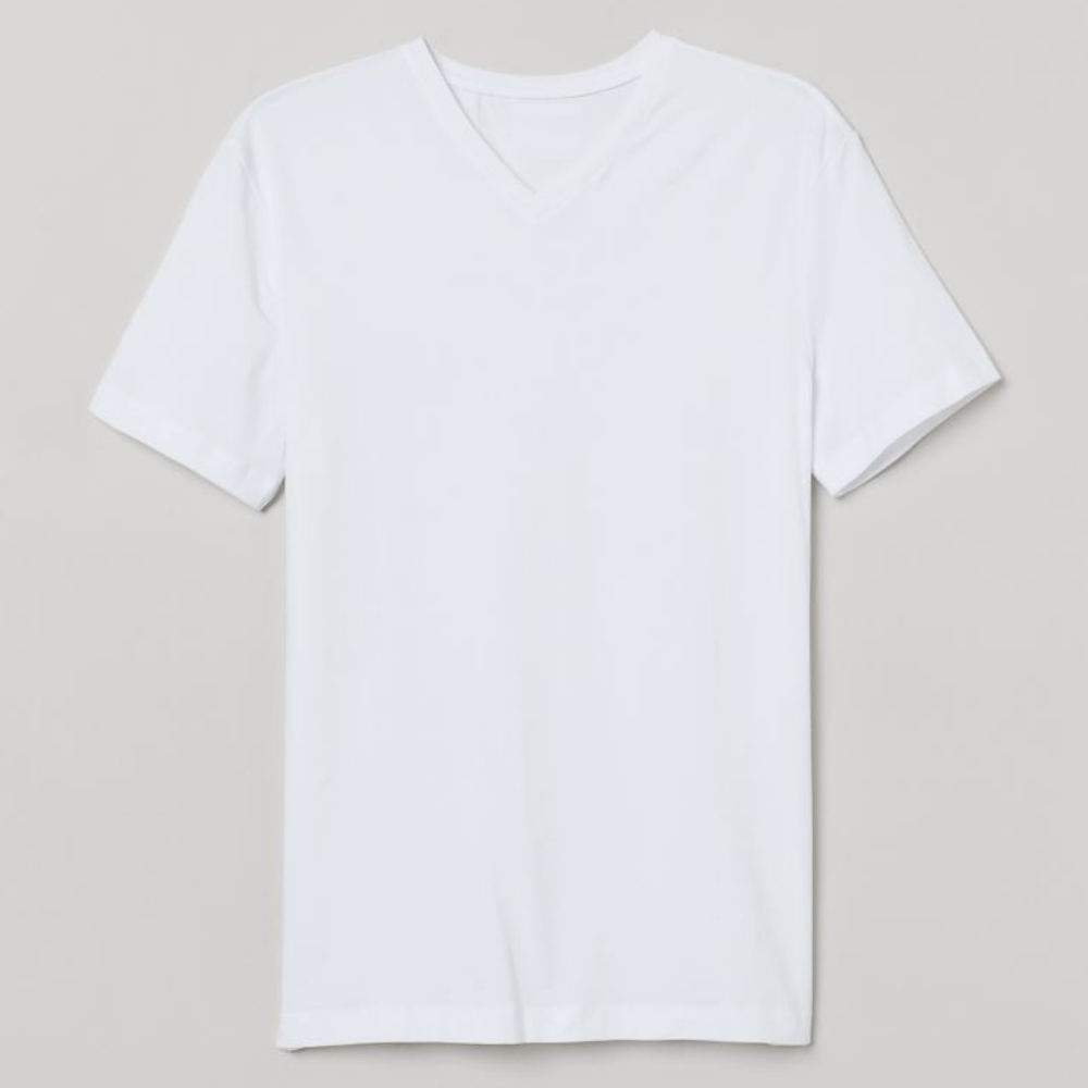Men's Amiens Short Sleeve V-Neck Minor Fault Tee Shirt Minor Fault Image White L 