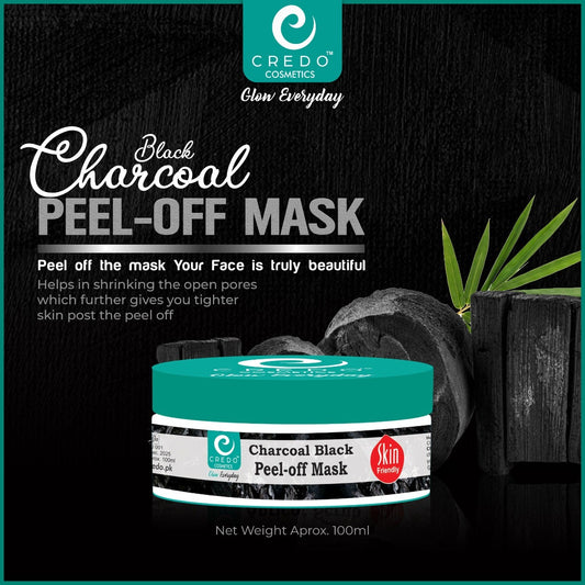 Credo Glow Everyday Charcoal Black Peel-Off Mask Jar - 100 ML Health & Beauty Credo Cosmetics 