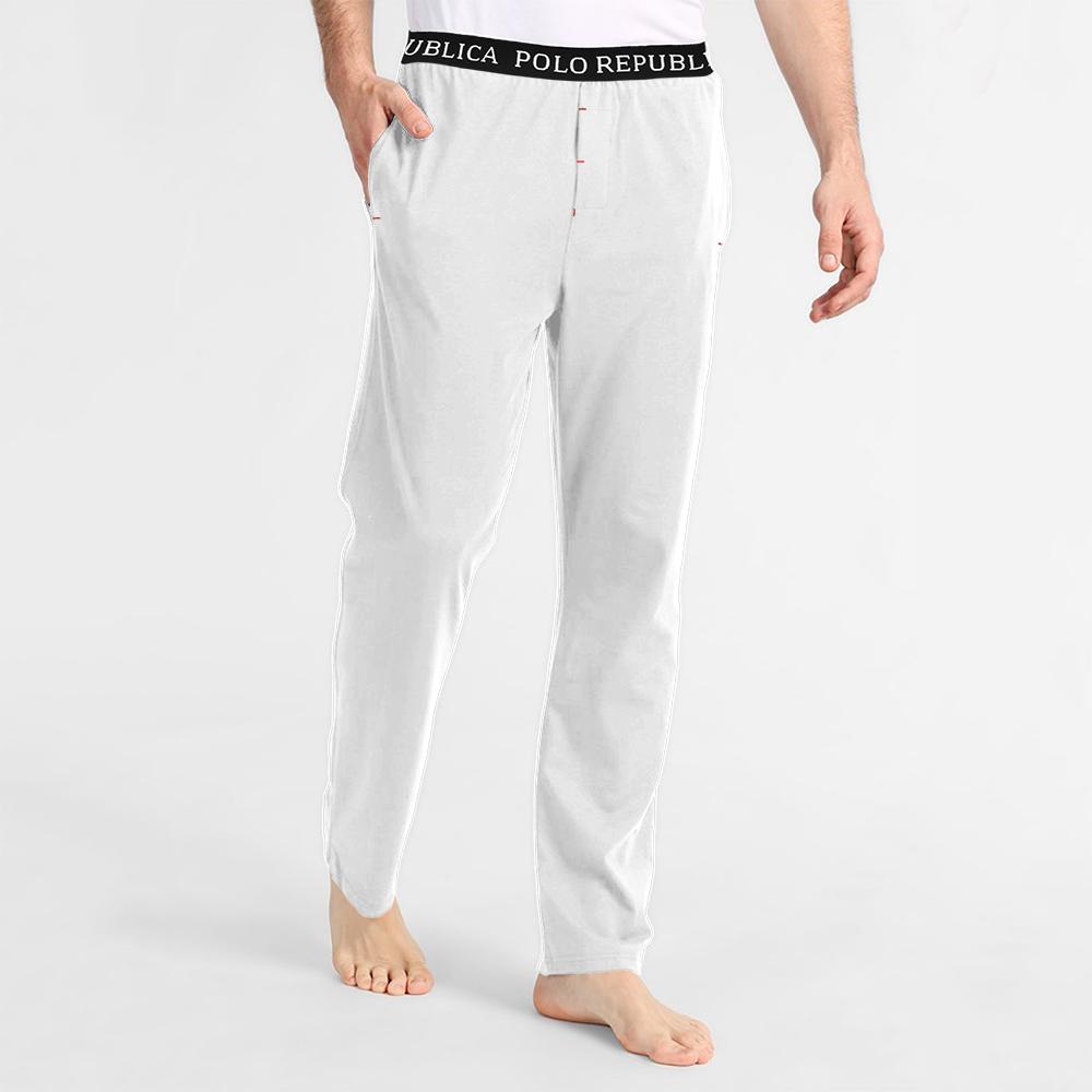 Polo Republica Men's Essentials Jersey Lounge Pants White