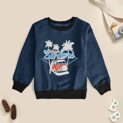Archer & Finch Kid's Florida Surfers Printed Sweat Shirt Boy's Sweat Shirt LFS Zink 3-4 Years 