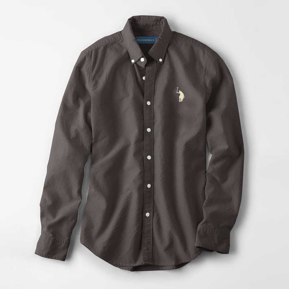 Polo Republica Men's Premium Pony Embroidered Plain Casual Shirt III Men's Casual Shirt Polo Republica Light Plum S 