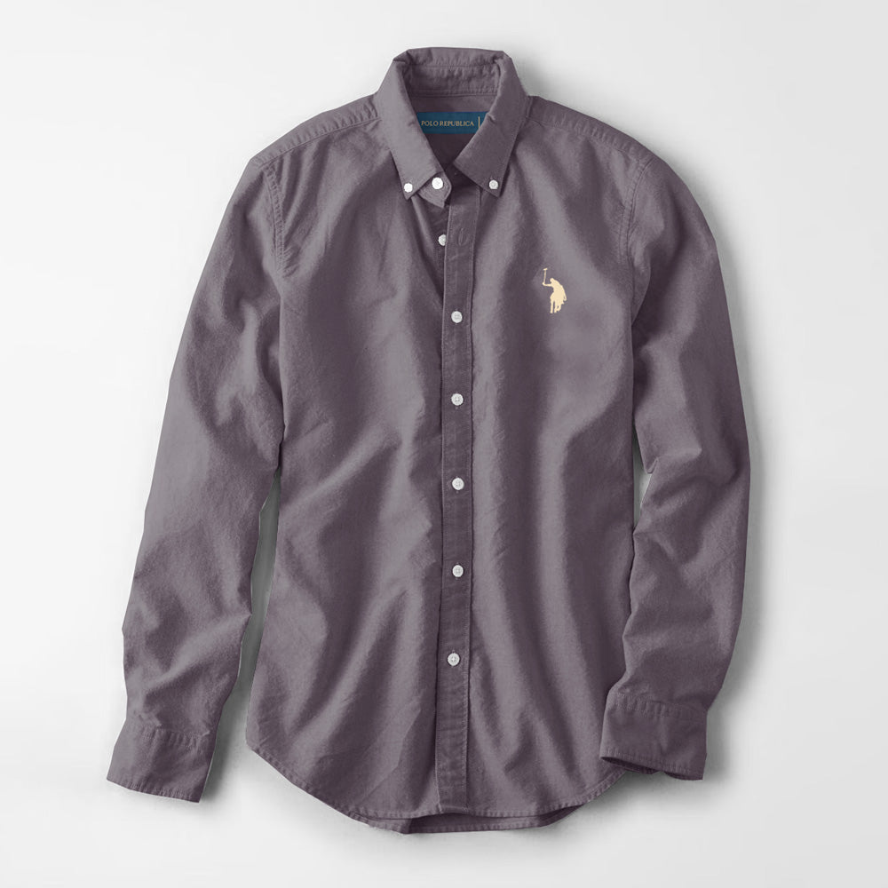 Polo Republica Men's Premium Pony Embroidered Plain Casual Shirt I Men's Casual Shirt Polo Republica Plum S 