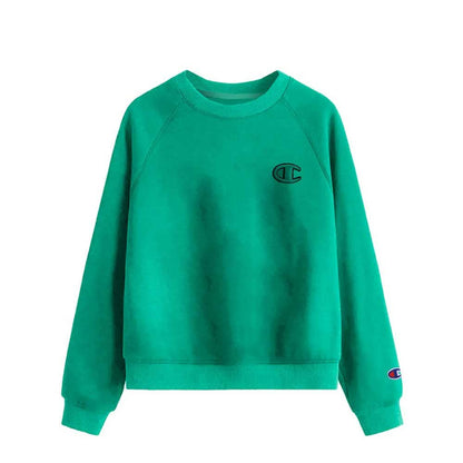 Champion Boy's Logo Printed Raglan Sleeve Fleece Sweatshirt Boy's Sweat Shirt Fiza Aqua Green XS(5-6 Years) 