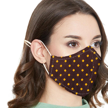 Women's Fashion Anti Viral Double Layered Washable Fabric Face Mask. Certified Ruco Bak AGP Finish Face Mask Image Dotted 