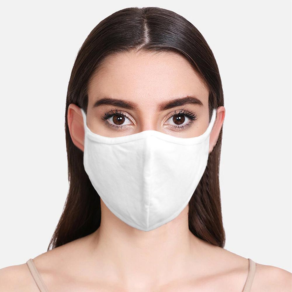 Unisex Double Layer White Fabric Washable Anti-Dust Protective Mask Face Mask Image White 