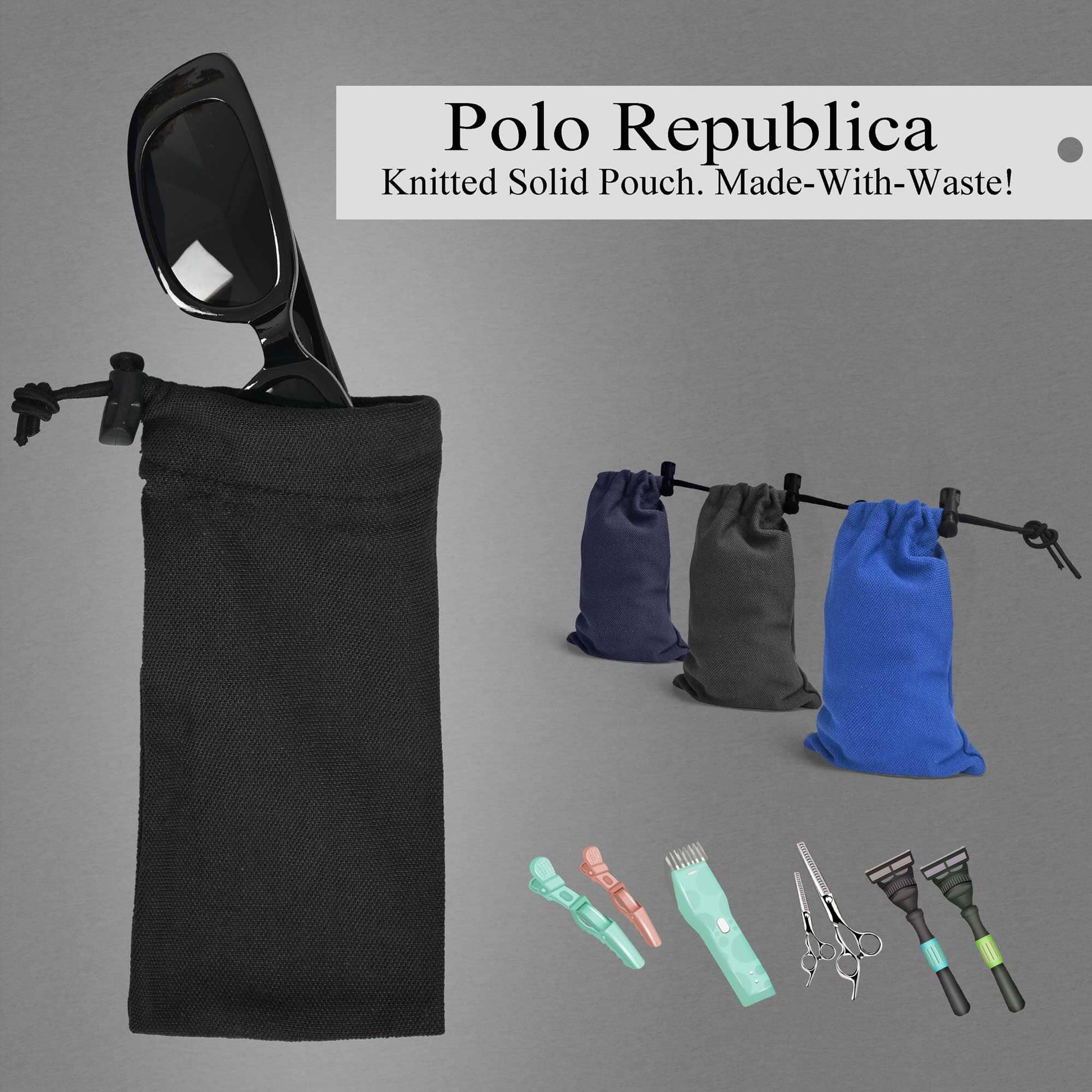 Polo Republica Knitted Pouch. Made-With-Waste! General Accessories Polo Republica 