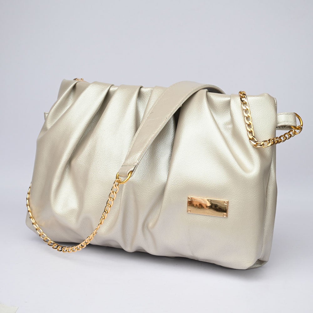 Women's Gustavo Premium Leather Shoulder Bag bag SNAN Traders Beige 