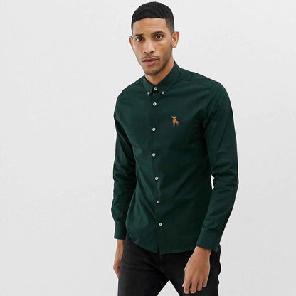 Polo Republica Men's Moose Embroidered Premium Casual Shirt Men's Casual Shirt Polo Republica Bottle Green S 