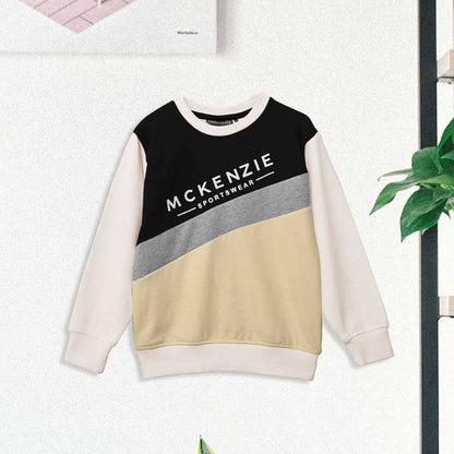 Mckenzie Kid's Logo Printed Fleece Sweat Shirt Boy's Sweat Shirt LFS Black & Yellow 3-4 Years 